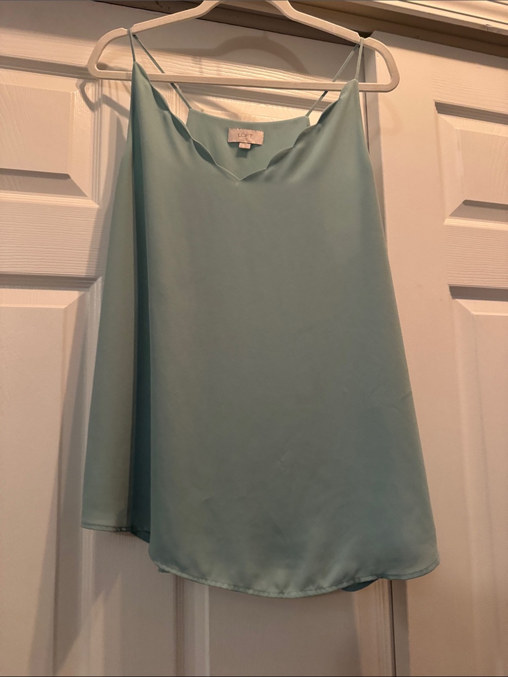 LOFT Seafoam Green Satin Cami Tank
